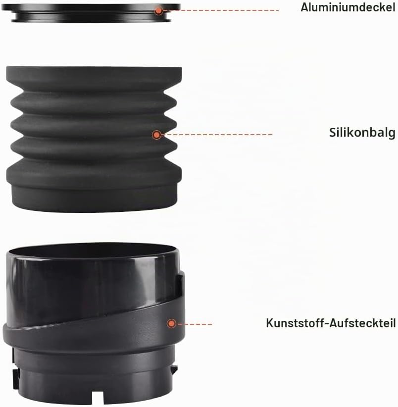 CAFEMASY Einzeldosis-Trichter mit Silikonbalg und Aluminiumdeckel, Kaffeemühle, Reinigungszubehör, W