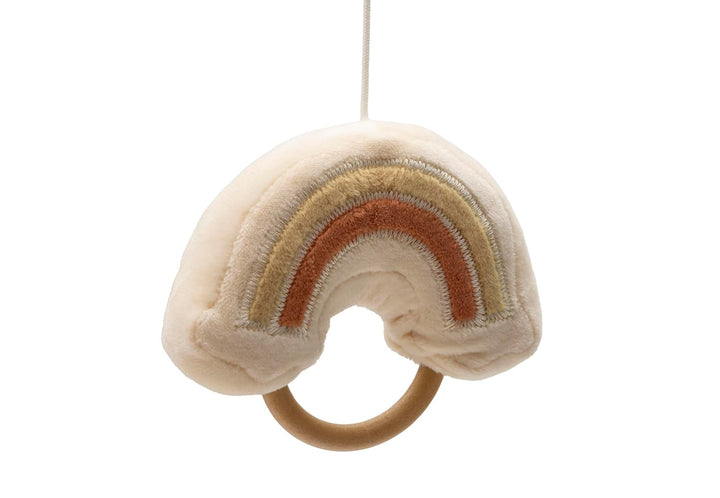 Jollein Mobile Baby – Kangaroots – Holzring mit Stofffiguren – Kängurus, Sonne &amp; Regenbogen – Baby M