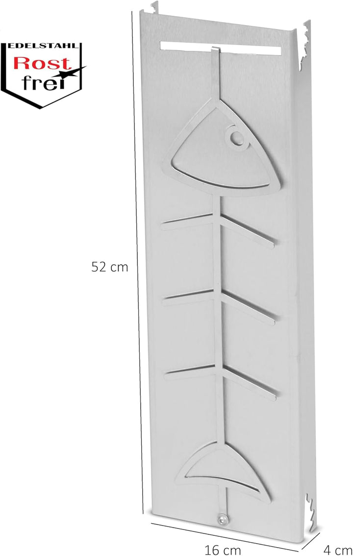 gardivo Flammlachsbrett aus Edelstahl, Flammlachshalter, Flammlachshalter, Beidseitige Neigungswinke