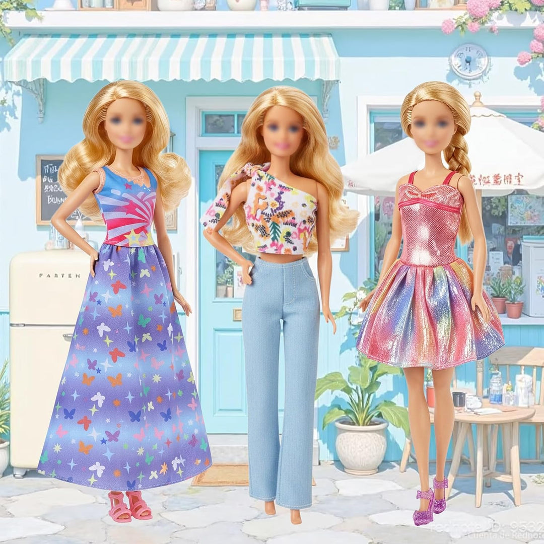 16 Kleidung Kompatibel mit Barbie Puppen, Rosa Puppenkleidung enthält 1 Meerjungfrauenkleid 2 Träger