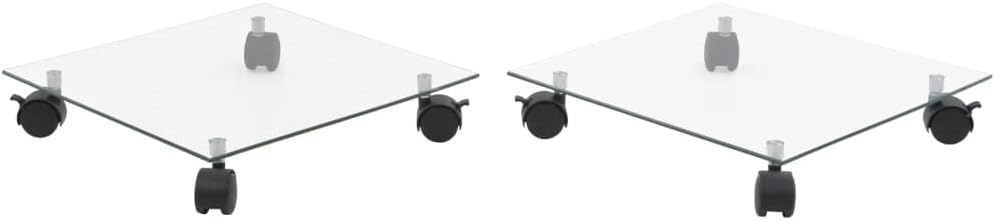 vidaXL 2X Pflanzenroller Hartglas 35x35cm Untersetzer Blumenroller Rollbrett