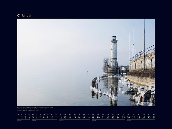 Leuchttürme - KUNTH Wandkalender 2026: Hochwertiger, bildstarker Kalender mit Spiralbindung im Gross