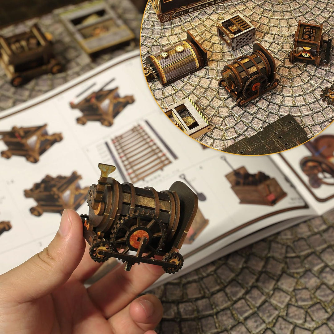 DIY Book Nook Kit - Miniatur Haus, 3D Holz Puzzle Buchstütze Bücherregaleinsatz mit LED-Sensorlicht,