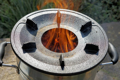 BBQ-Toro Raketenofen RAKETE #3 | Edelstahl Rocket Stove für Dutch Oven, Grillpfannen und vieles mehr