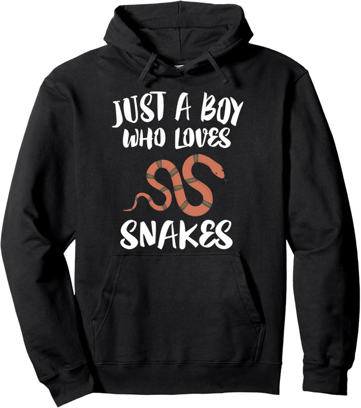 Just A Boy Who Loves Snakes Reptiles Pullover Hoodie