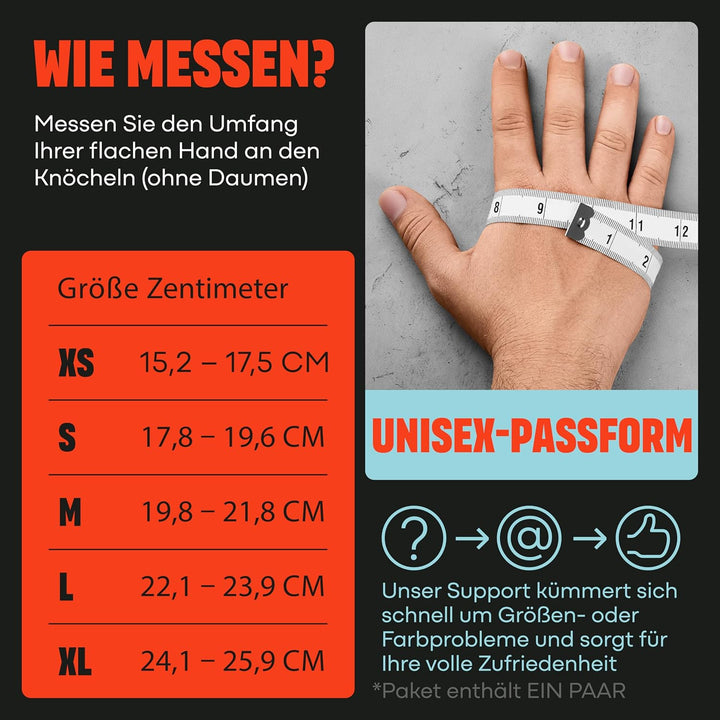 Mava Gewichtheber-Handschuhe mit Handgelenkstütze – Trainingshandschuhe für Training, Klimmzüge, Cal