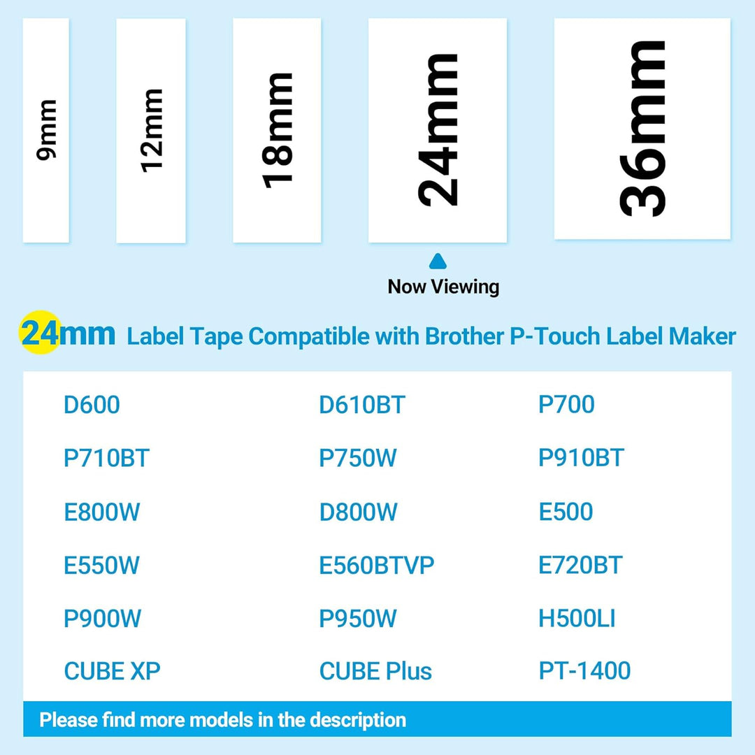 Markurlife 4x TZe-251 Schriftband 24mm (0.94'') Kompatibel mit Brother P touch Bänder Laminated Schw