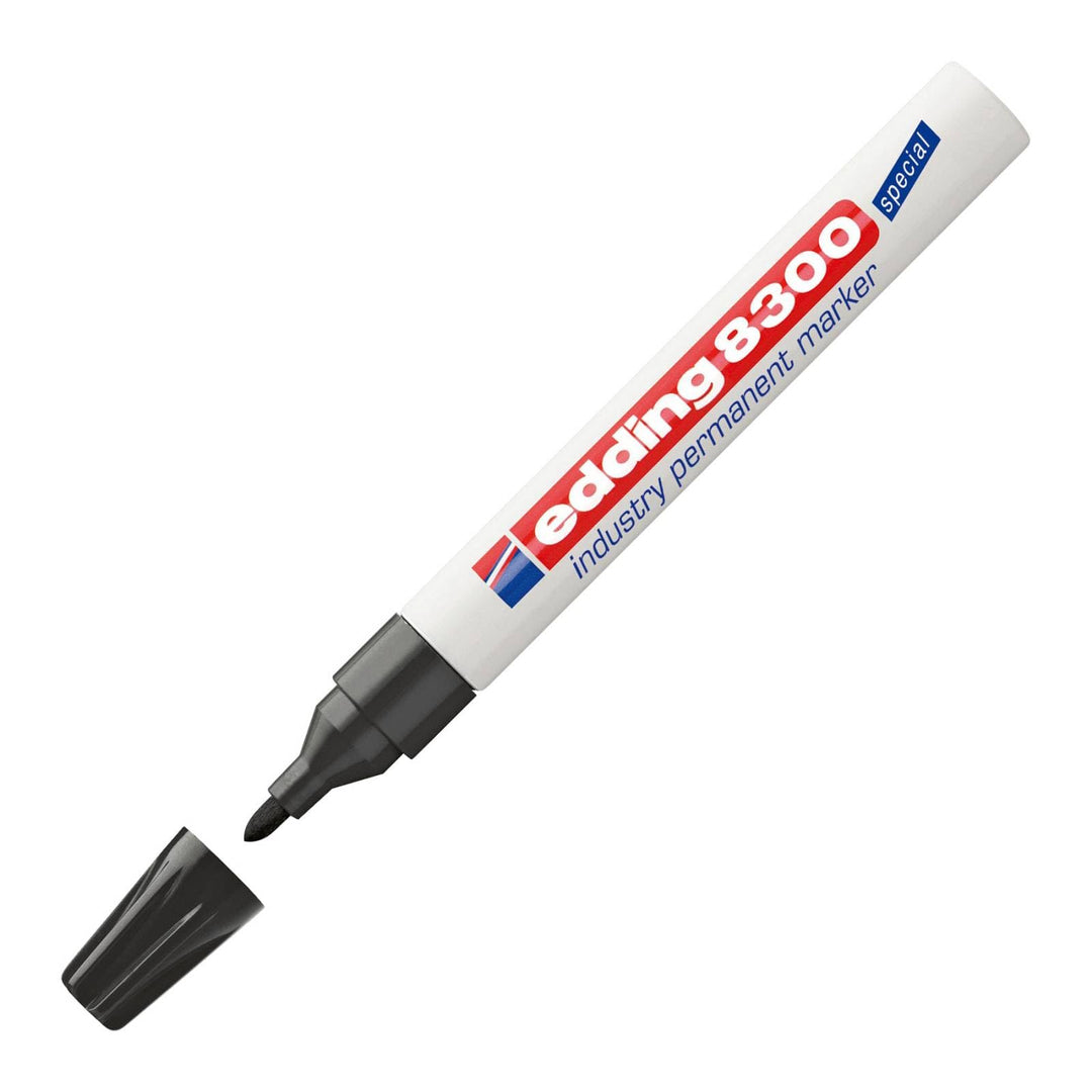 edding 10 x Permanentmarker 8300 Industry permanent Marker schwarz Rundspitze