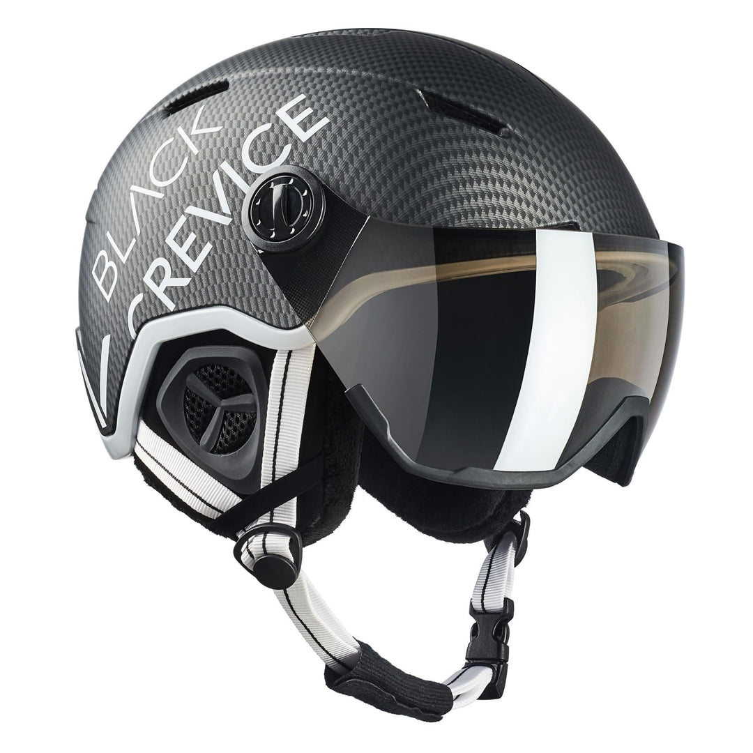 BLACK CREVICE Skihelm Vail I Skihelm mit Visier im Pilotenstyle I Skihelm Herren & Damen I Skihelm a