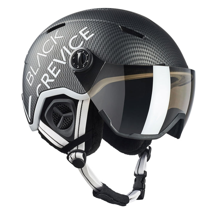 BLACK CREVICE Skihelm Vail I Skihelm mit Visier im Pilotenstyle I Skihelm Herren & Damen I Skihelm a