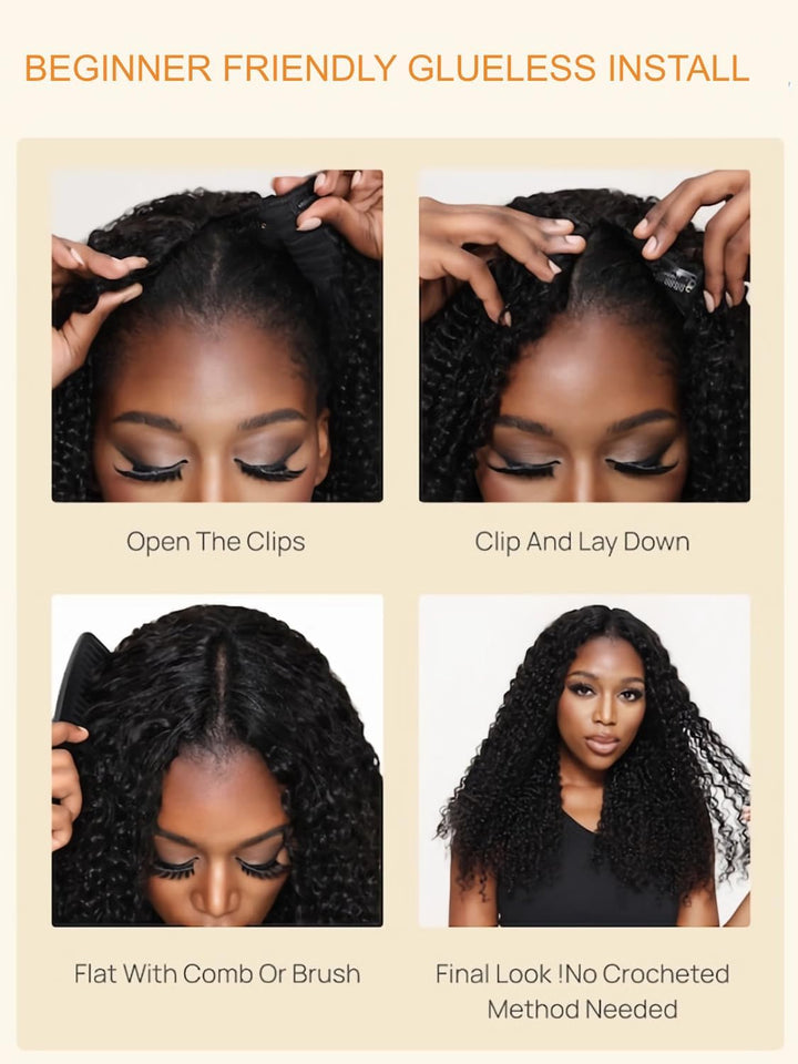 Brown Echthaar Perücke Water Wave V Part Human Hair Wig For Women High light Culy V Part Half Wig Hu