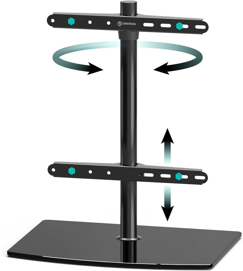 ONKRON TV Standfuss TV Ständer höhenverstellbar & schwenkbar - TV Halterung 32 Zoll - 75 Zoll für Fl