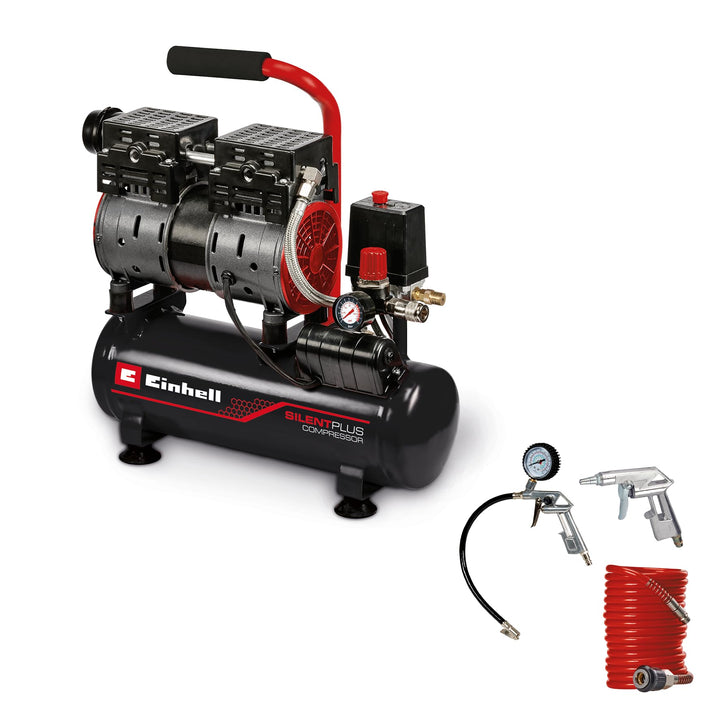 Einhell Kompressor TE-AC 6 Silent (550 W, max. 8 bar, 110 L/min Ansaugleistung, öl- und servicefreie