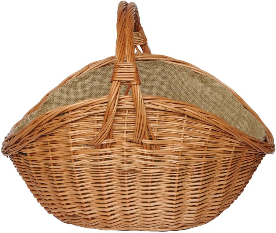 ForYourProtection Kaminholzkorb aus Weide Kaminkorb Holzkorb mit Jute Weidenkorb Holz Kamin Kaminhol