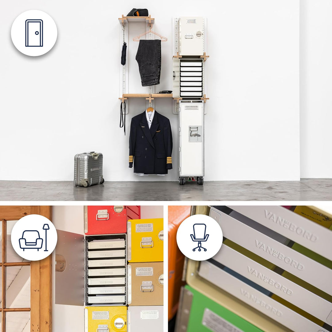 Ausstattungspaket für Bord Boxen, 7 Einschübe, KSSU-Norm Aluminium KSSU, Aluminium KSSU