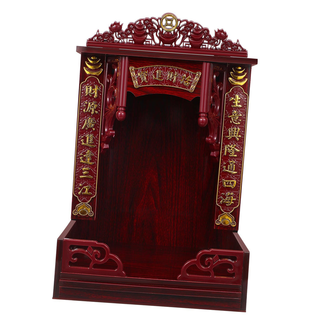 Garneck Holz Buddha Regal Wandmontage Buddhistischer Schrein Tischständer Retro Chinesischer Stil Fü