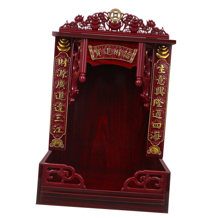 Garneck Holz Buddha Regal Wandmontage Buddhistischer Schrein Tischständer Retro Chinesischer Stil Fü