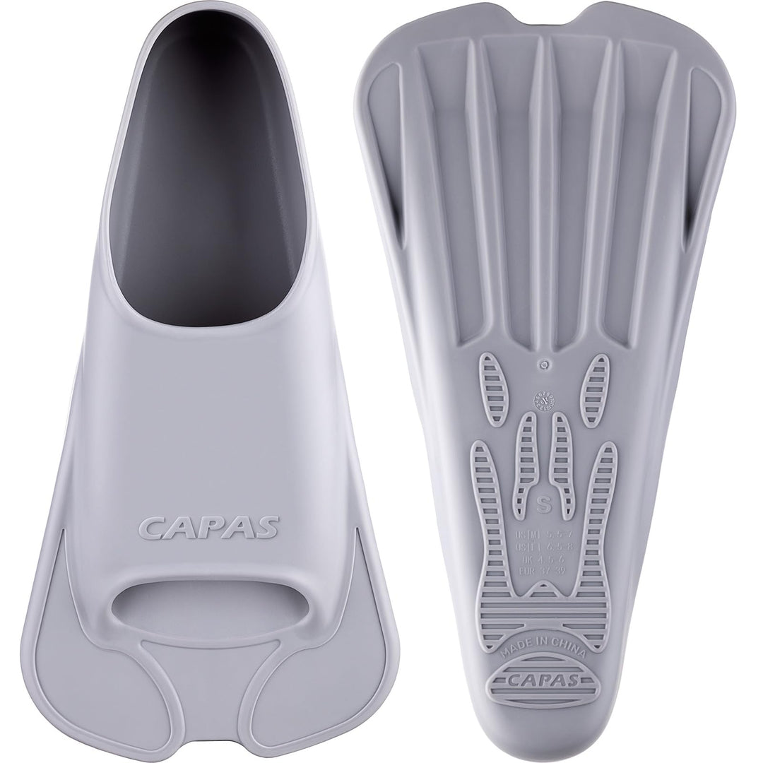 CAPAS Kurze Trainingsflossen für Schwimmen | Komfortable Silikon Schwimmflossen | Kurzflossen | Tauc