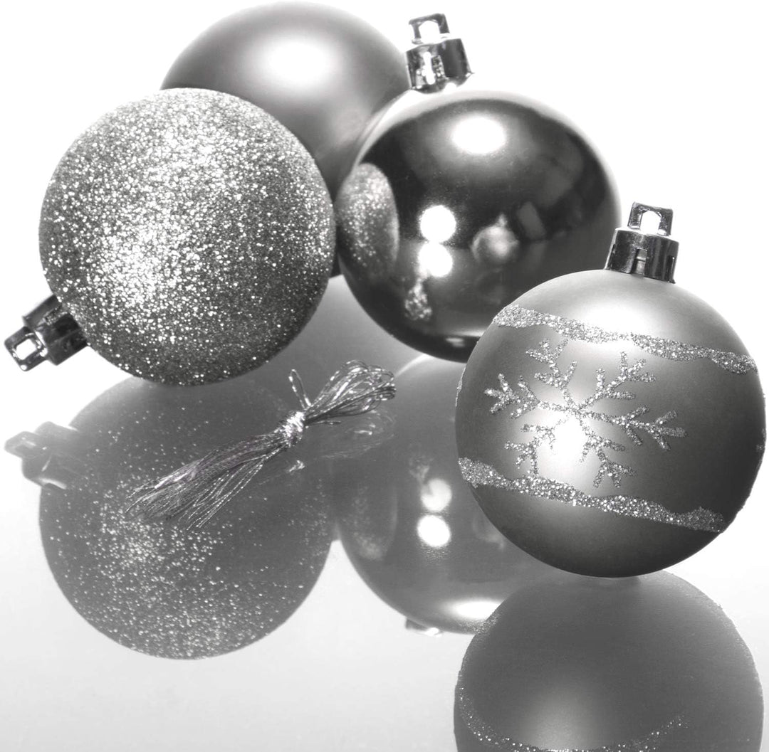 com-four® 40x Weihnachtskugeln, Christbaumkugeln bruchsicher aus Kunststoff für Weihnachten, Baumsch