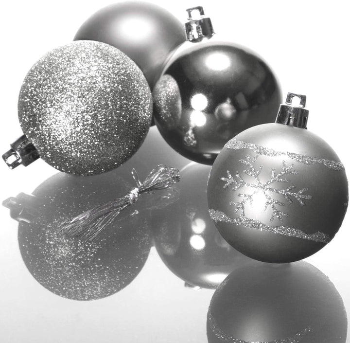 com-four® 40x Weihnachtskugeln, Christbaumkugeln bruchsicher aus Kunststoff für Weihnachten, Baumsch