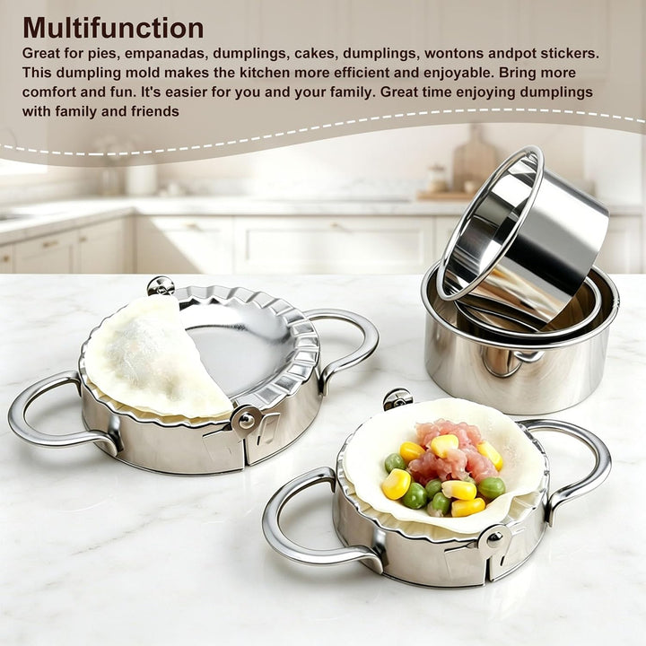 FYSL Edelstahl Ravioli Former - 6 Stück Teigtaschenformer für Dumplings & Knödel, 6 Grössen