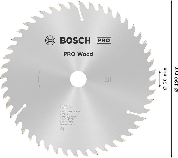 Bosch 1x PRO Wood Kreissägeblatt für Akku-Handkreissägen (für Weichholz, Hartholz, Ø mm, Professiona