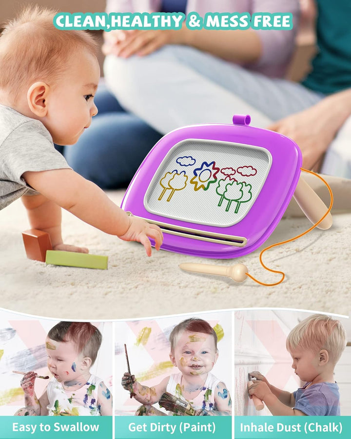 Kikapabi Magnetisches Zeichenbrett für Kleinkinder – Geschenk zum 1. Geburtstag für Mädchen und Jung