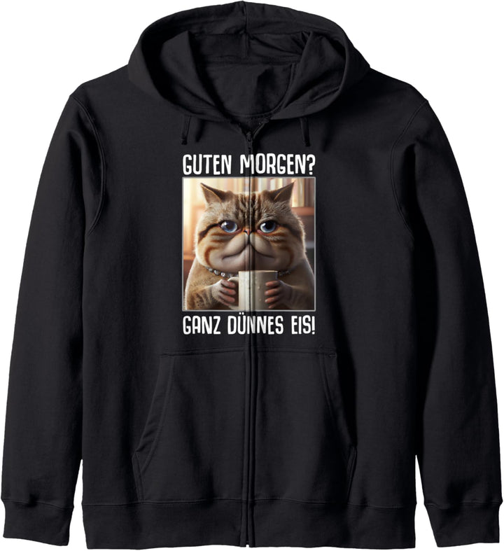 Guten Morgen? Ganz dünnes Eis! Kaffee Spruch Lustig Geschenk Kapuzenjacke
