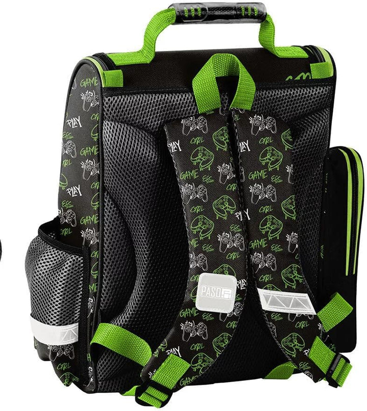 Minecraft Games Play Pixel 7 Teile Set Tornister Ranzen Schulranzen Tasche Federmappe mit Sticker-vo
