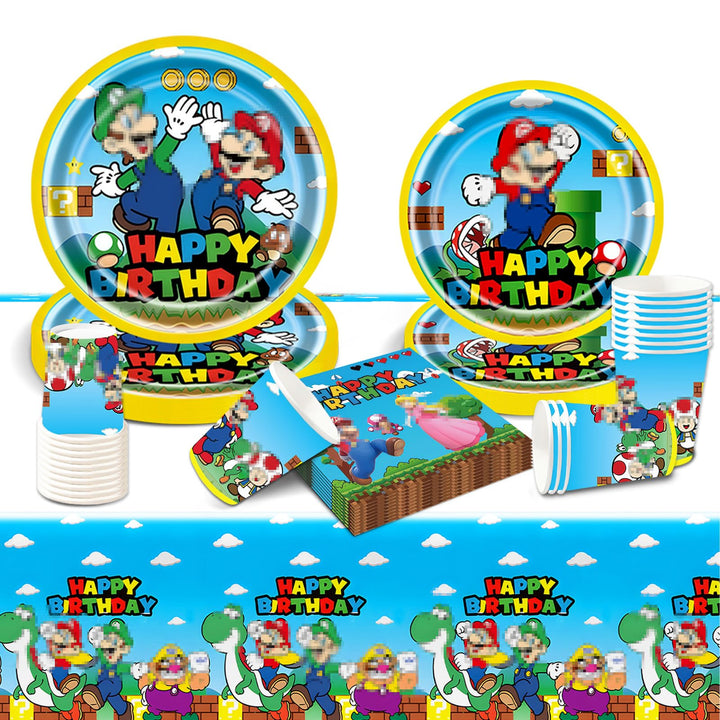 Geburtstag Partygeschirr Pappteller Kindergeburtstag- Partygeschirr Birthday Super Bros Geburtstagsd