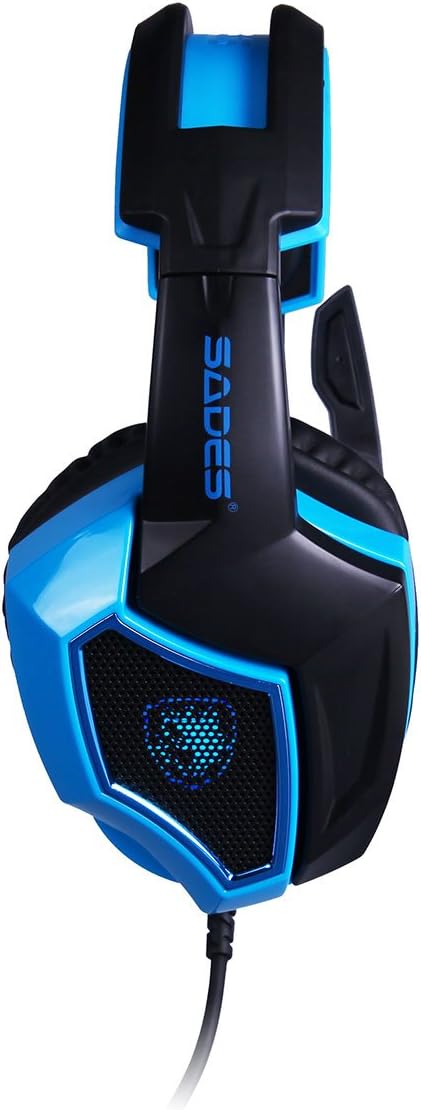SADES SA-968 7.1 Luna Gaming Virtual Surround Sound Headset, Schwarz/Blau