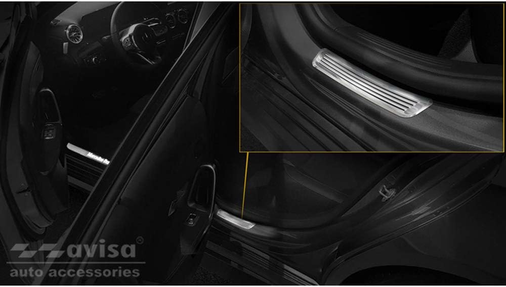 Avisa Edelstahl Einstiegsleisten kompatibel mit Mercedes A-Klasse W177 HB/Limousine 2018- 2-teilig (
