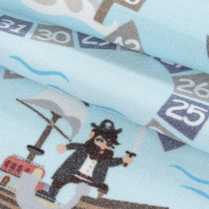 Kinderteppiche für Kinder Lernen Matte Zahlen mit Piratenteppich Spielteppich Waschbar Jungen & Mädc