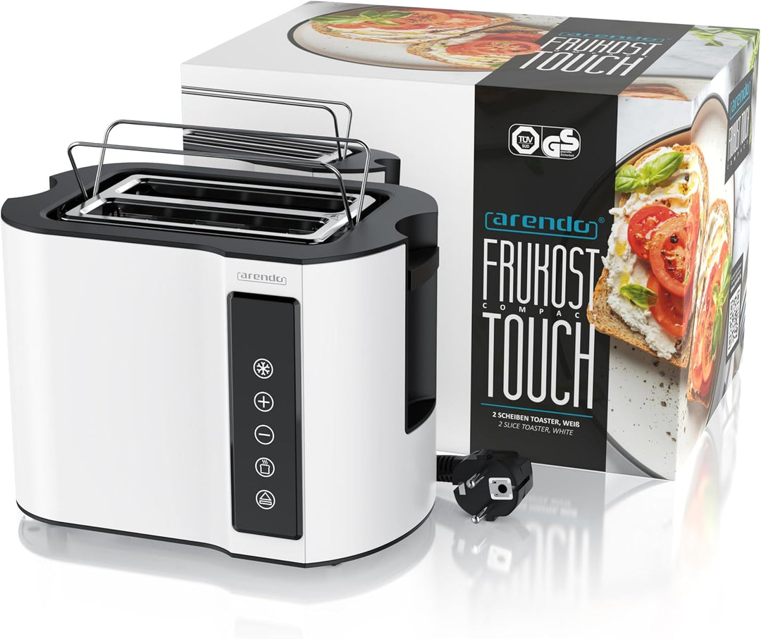 Arendo - Touch Toaster 2 Scheiben Edelstahl - Touchpanel - digital Display Restzeitanzeige - 800 W –