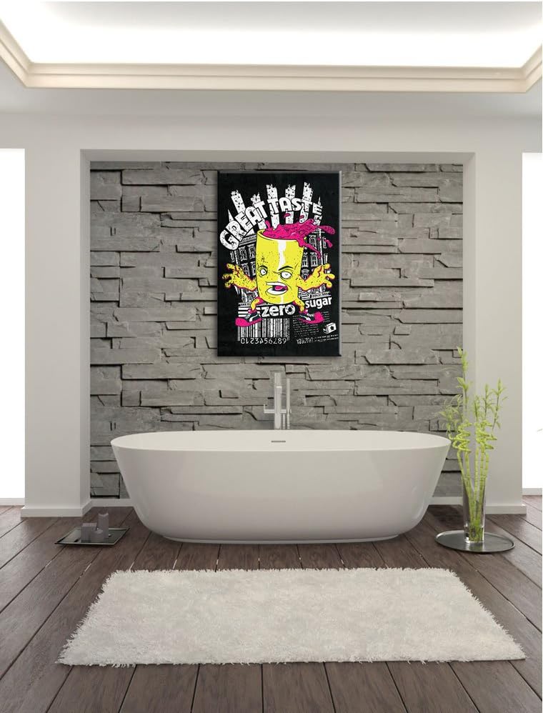 Dark Great taste black Bild auf Leinwand, XXL riesige Bilder fertig gerahmt mit Keilrahmen, Kunstdru