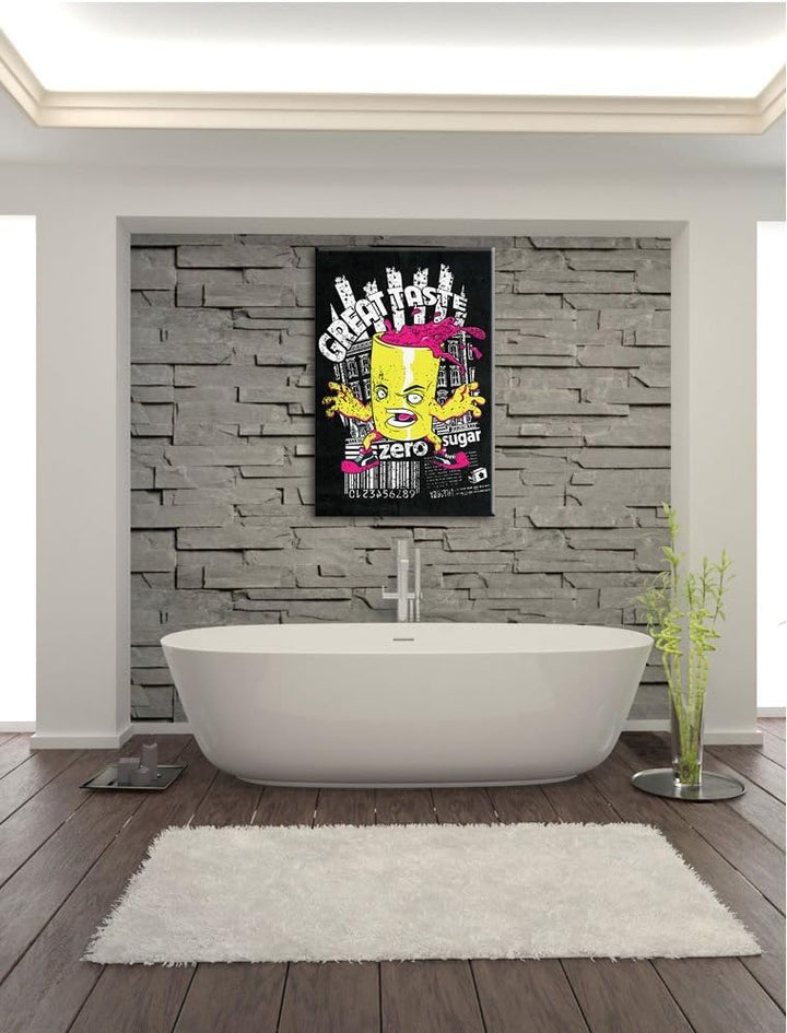 Dark Great taste black Bild auf Leinwand, XXL riesige Bilder fertig gerahmt mit Keilrahmen, Kunstdru