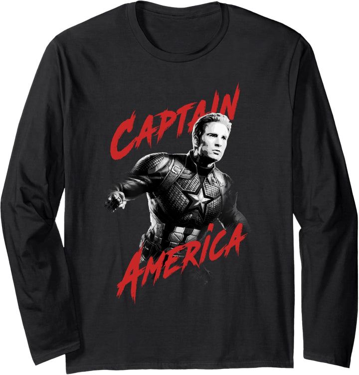 Marvel Avengers: Endgame Captain America Contrast Portrait Langarmshirt