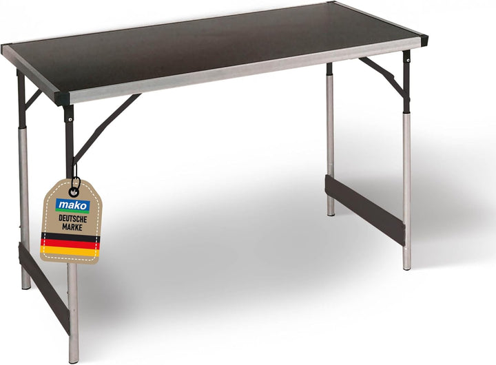 mako Multifunktionstisch Profi – Höhenverstellbarer Mehrzwecktisch 60 x 100 cm - Campingtisch, Klapp