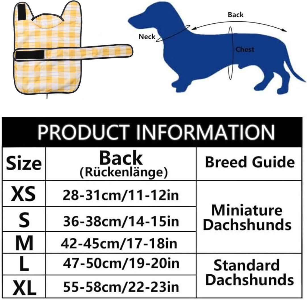 Geyecete Hunde Regenmantel,Einstellbar Wasserdicht Hundejacke für Dackel,Regenmantel mit reflektiere