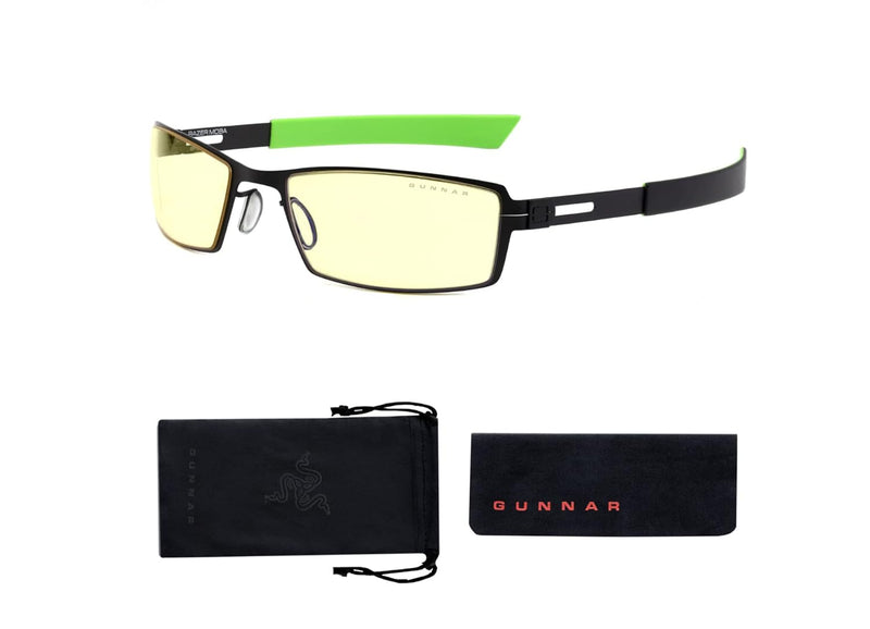 Gunnar Gaming- und Computerbrille - Kids - Razer MOBA (Age 12+), Onyx Rahmen, Amber Linsen, Premium