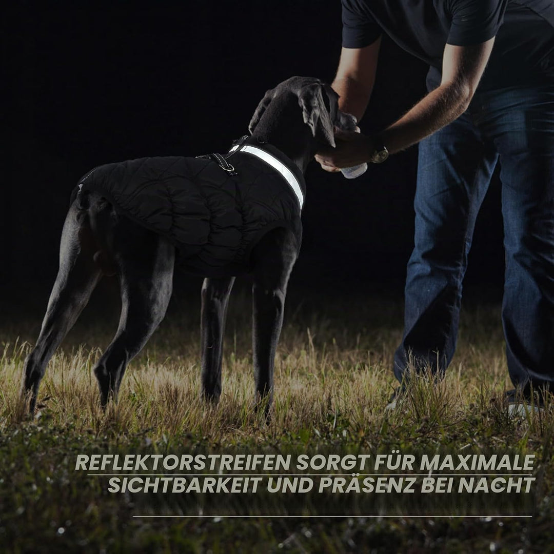 Kuoser Winter Hundejacke für mittelgrosse Hunde, Wasserdichter &amp; Winddichter Hundemantel mit Fleecef