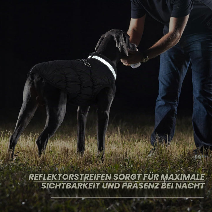Kuoser Winter Hundejacke für mittelgrosse Hunde, Wasserdichter &amp; Winddichter Hundemantel mit Fleecef