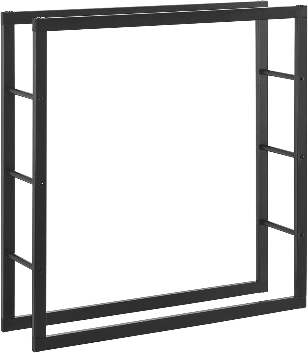 [en.casa] Kaminholzregal 100x100x25cm Brennholzregal Feuerholzregal Holzhalter Schwarz 100 x 100 x 2