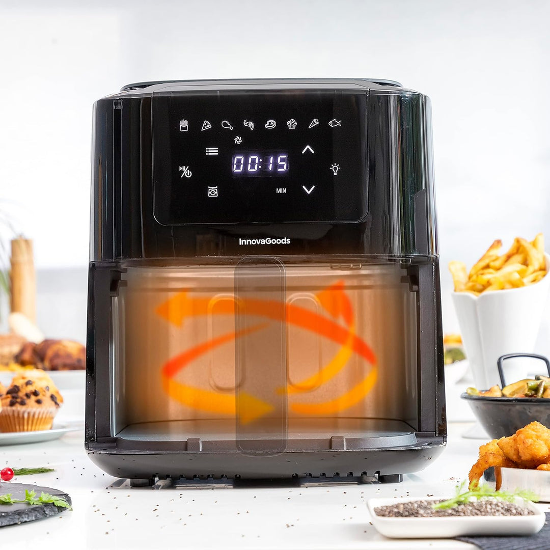 InnovaGoods® Heissluftfriteuse 5L, airfryer 1500W mit +100 Rezepten in DE, heissluftfriteuse mit int