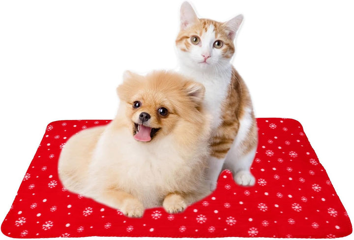 MAGICLULU 2 Stück Weihnachtliche Haustierdecke aus Stoff für Hunde und Katzen 100x70 cm Warm und Tra