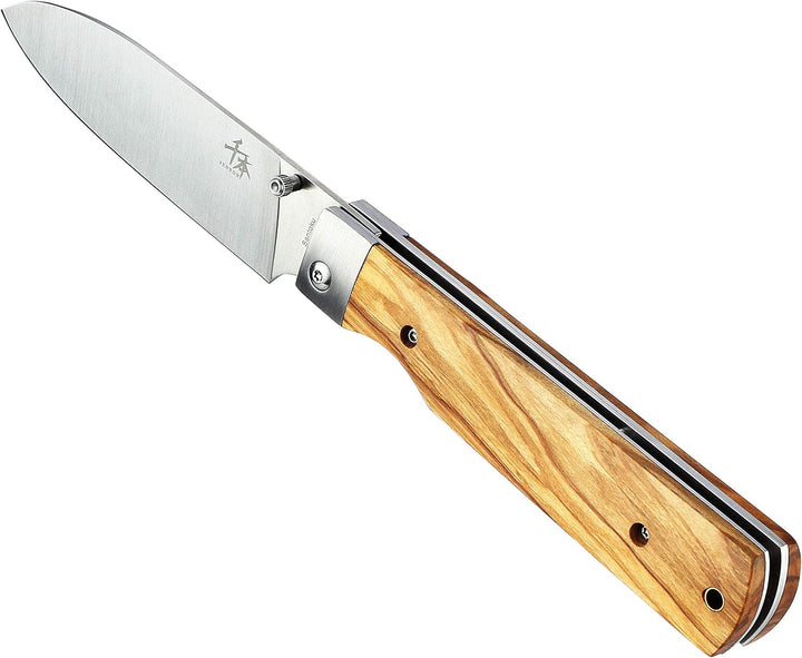 SENBON 440A Edelstahl Ultrascharfes klappbares Natürlicher Olivengriff Camping Reise Outdoor Tragbar