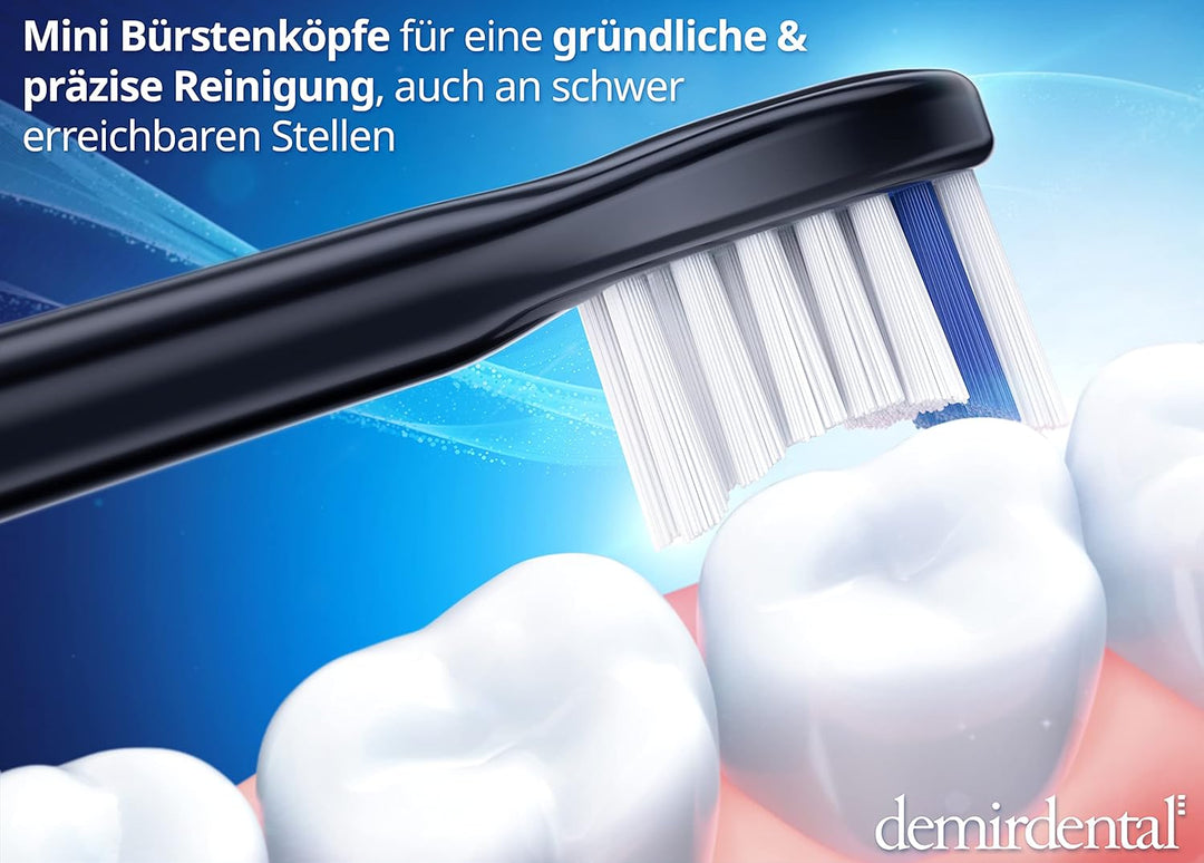 8er demirdental Ersatzbürsten passend für Philips Sonicare, Mini Aktivkohle Aufsätze & Aufsteckbürst