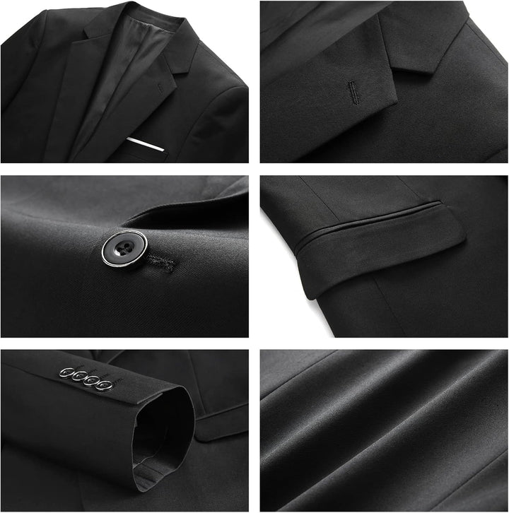 KUDMOL Herren 3-Stücke Anzug Business EIN Knopf Smoking Anzug für Männer Smoking Klassische Blazer W