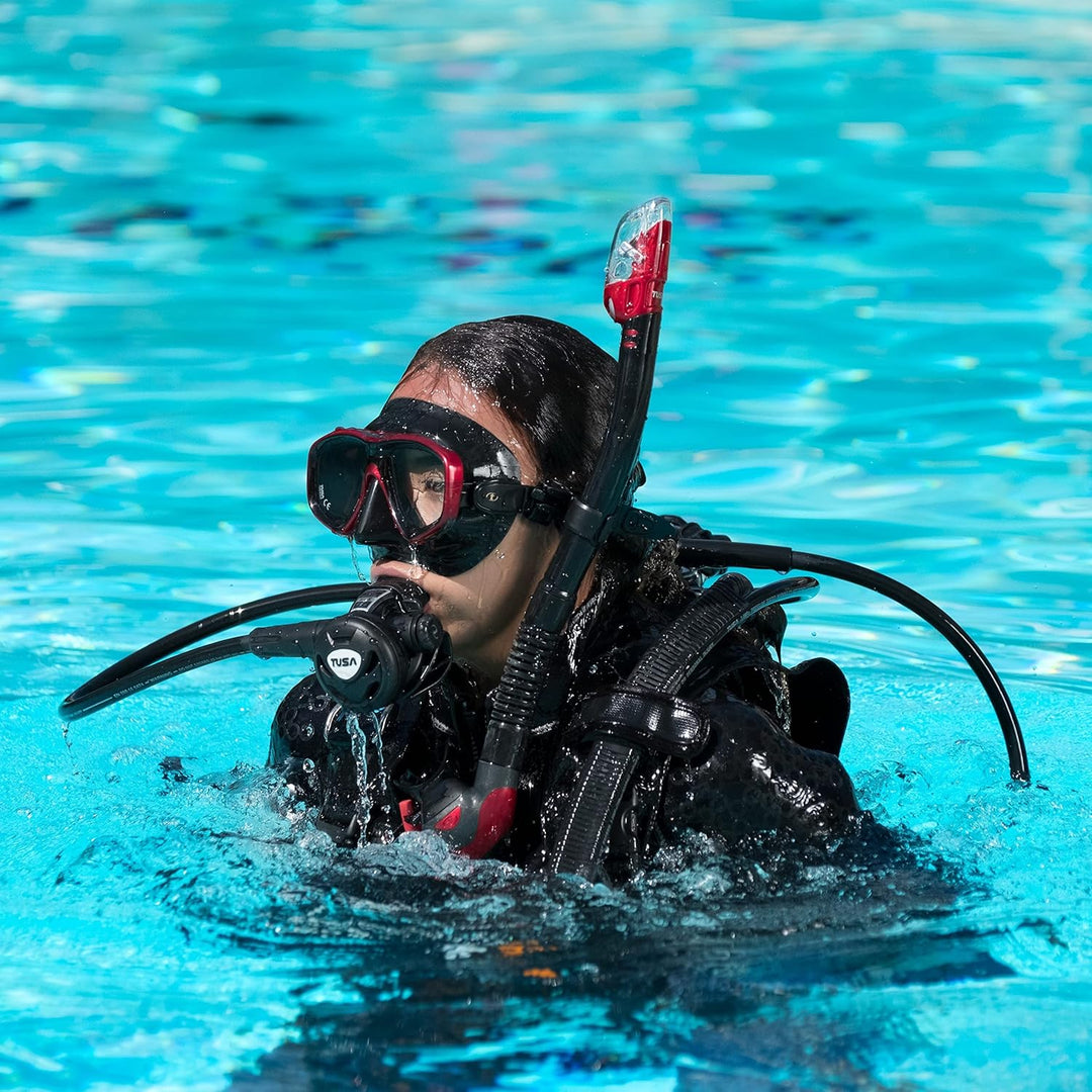 Tusa M-212 Ceos Clear Skirt Scuba Diving Mask - Fish Tail Blue