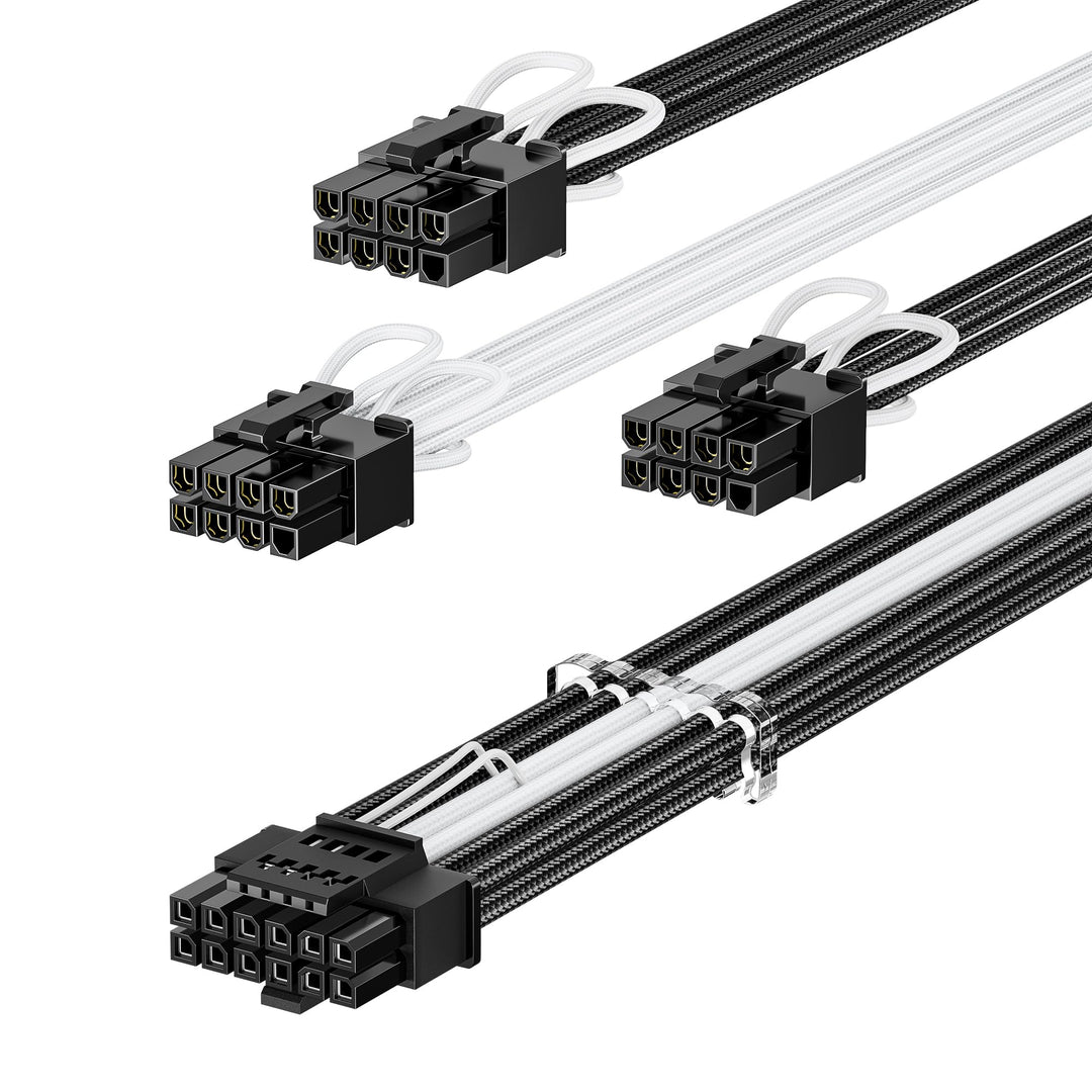 Fasgear PCIe 5.0 GPU Stromkabel ummantelt 70cm | 16pin (12+4) 12VHPWR Anschluss für RTX 3090 Ti 4080